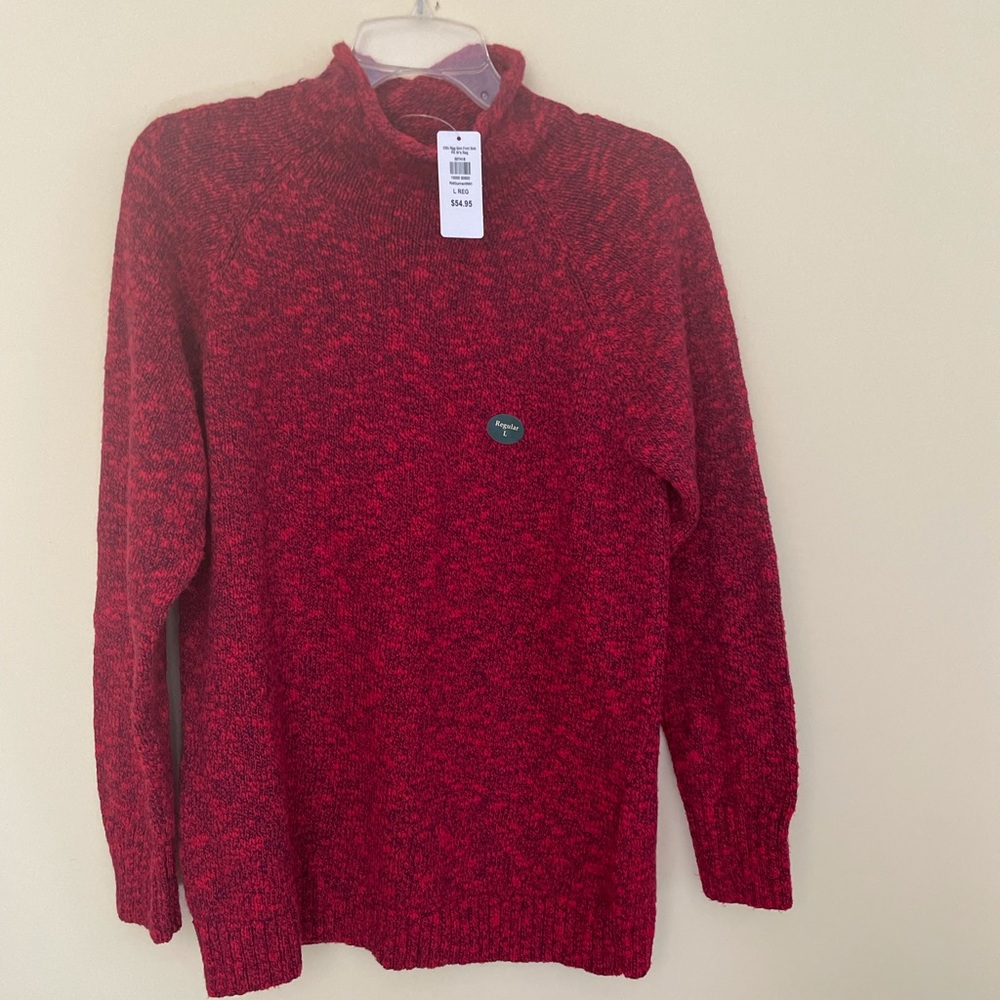 LLBean red and black Ragg sweater - brand new!